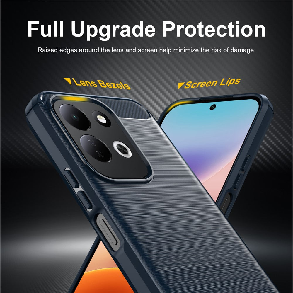 Coque pour Xiaomi Redmi 17 5G / 17 4G, Techsuit, Carbone, Bleue