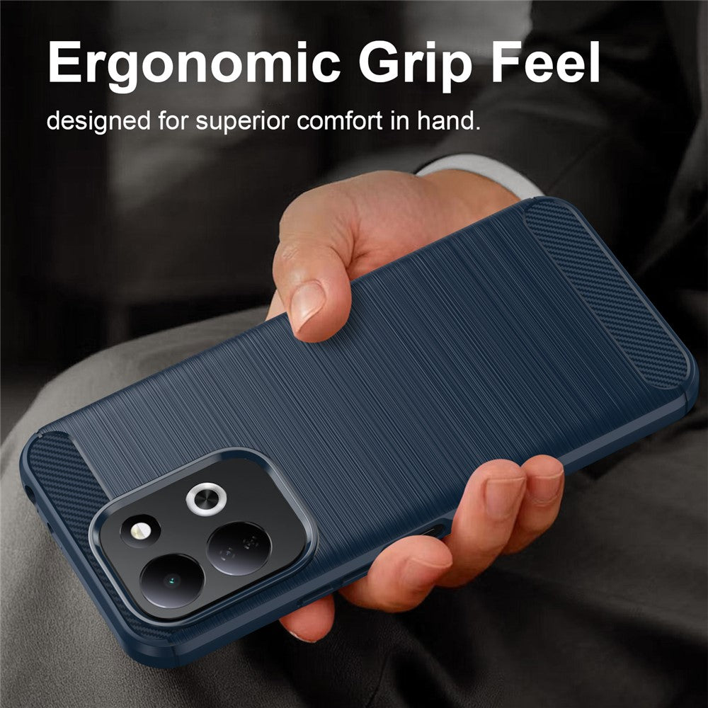Coque pour Xiaomi Redmi 17 5G / 17 4G, Techsuit, Carbone, Bleue