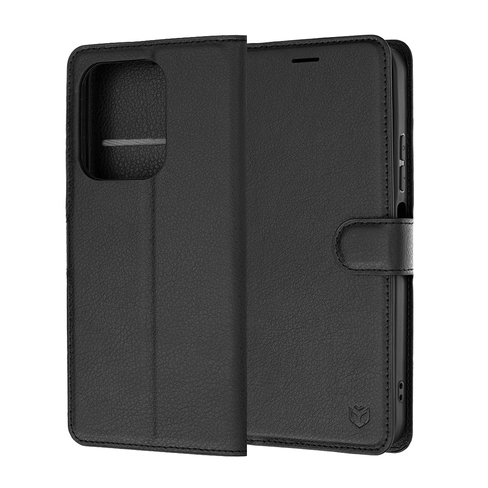 Case for Xiaomi Redmi 17C 5G, Techsuit, Leather Folio, Black