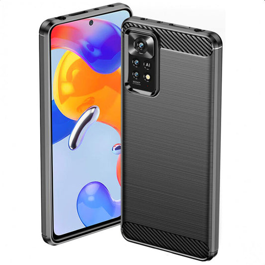 Coque pour Xiaomi Redmi Note 12 Pro 4G / Note 11 Pro 5G / Note 11 Pro, Techsuit, Carbone, Noire