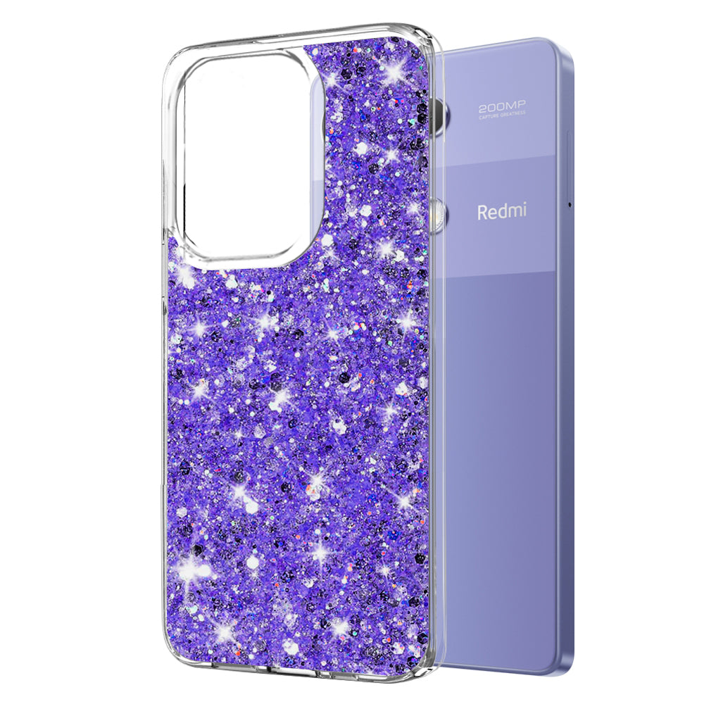 Coque pour Xiaomi Redmi Note 13 Pro 4G / Poco M6 Pro 4G, Techsuit, Paillettes Scintillantes, Violet