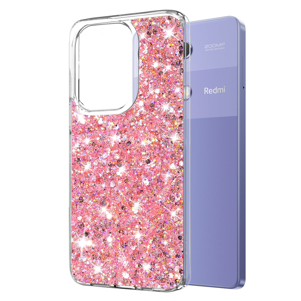 Coque pour Xiaomi Redmi Note 13 Pro 4G / Poco M6 Pro 4G, Techsuit, Paillettes scintillantes, Rose