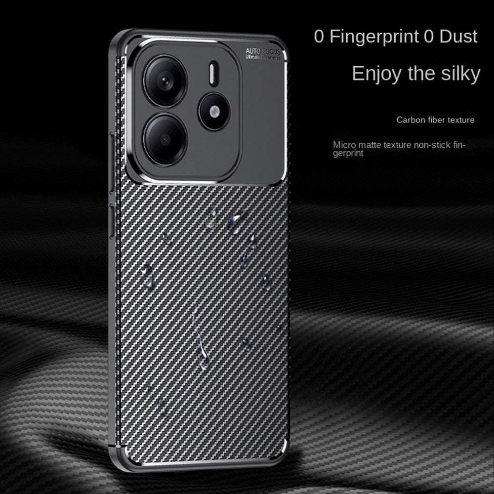 Coque pour Xiaomi Redmi Note 14 4G (Régional), Techsuit, Fibre de carbone, Noire