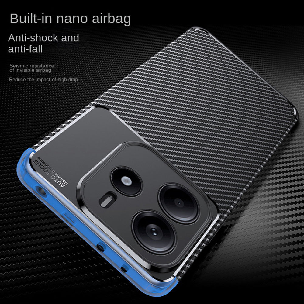 Coque pour Xiaomi Redmi Note 14 4G (Régional), Techsuit, Fibre de carbone, Noire