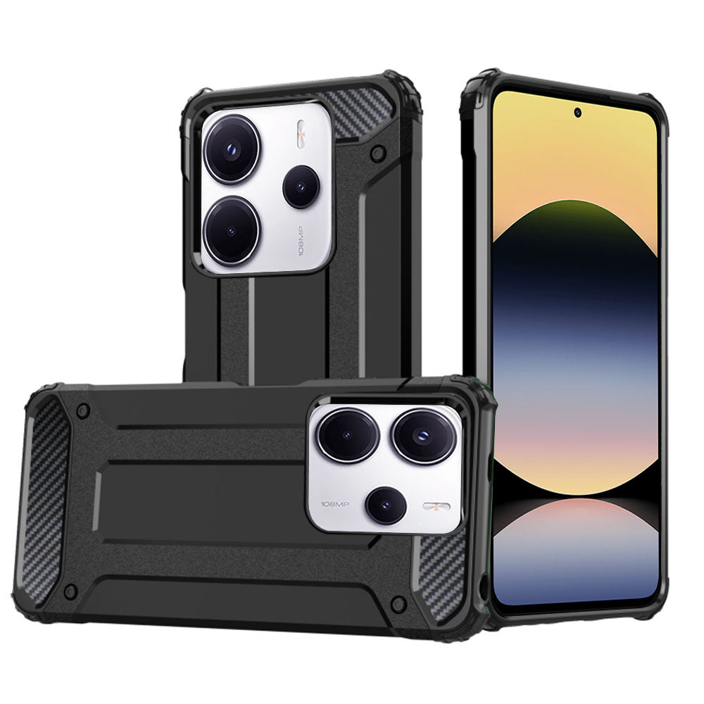Coque pour Xiaomi Redmi Note 14 4G (Régional), Techsuit, Hybrid Armor, Noire