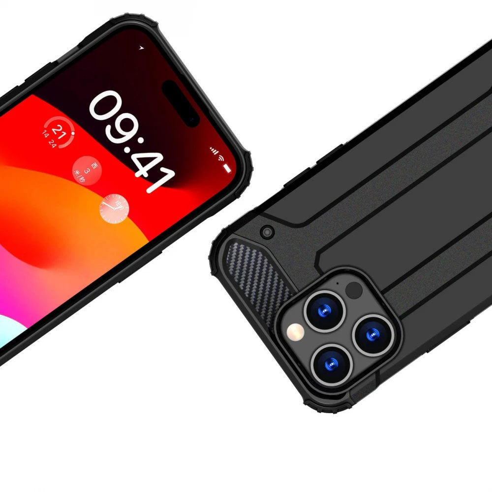 Coque pour Xiaomi Redmi Note 14 4G (Régional), Techsuit, Hybrid Armor, Noire