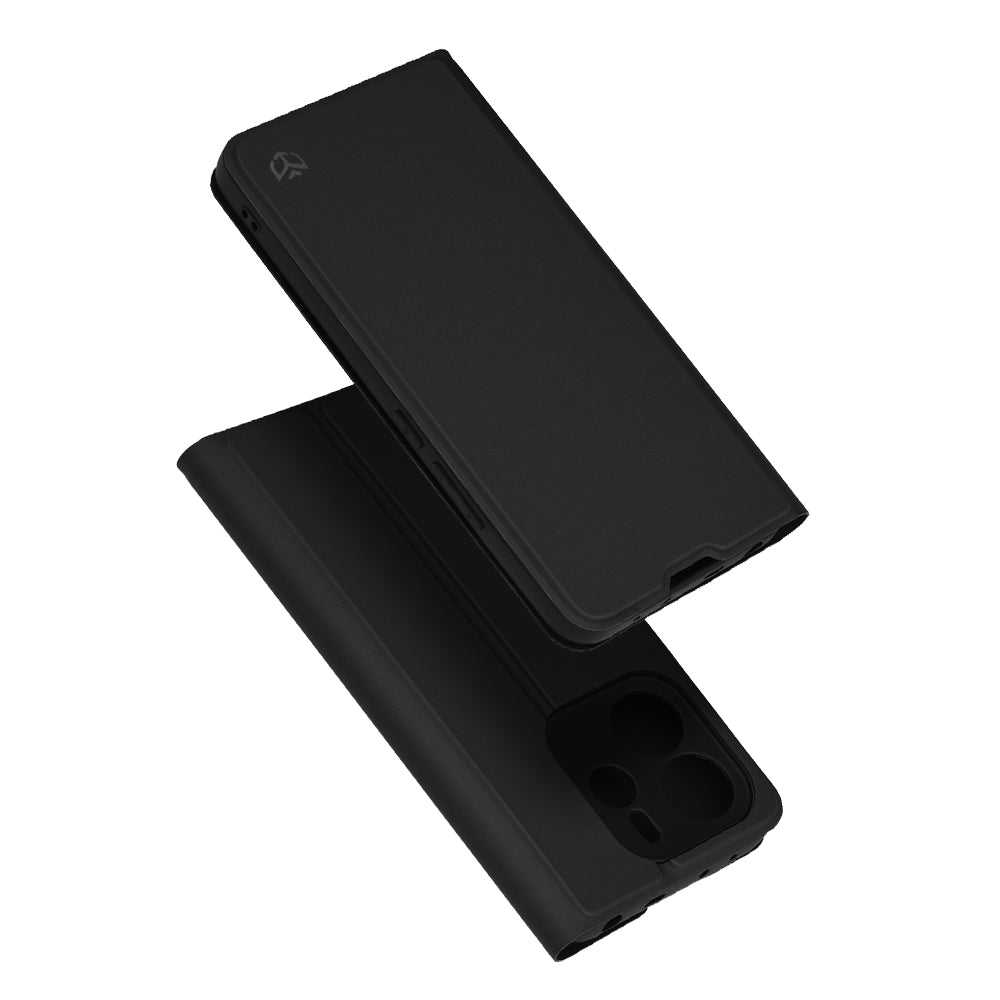 Coque pour Xiaomi Redmi Note 14 4G (Régional), Techsuit, Magskin Book, Noire