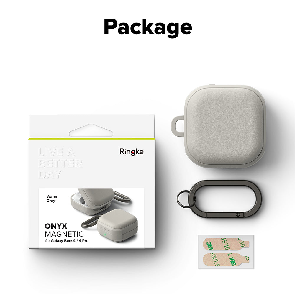 Étui Ringke Onyx Magnetic pour Samsung Galaxy Buds4 / Buds4 Pro, Gris