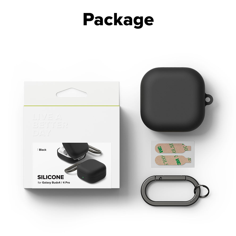 Étui Ringke pour Samsung Galaxy Buds4 / Buds4 Pro, Noir