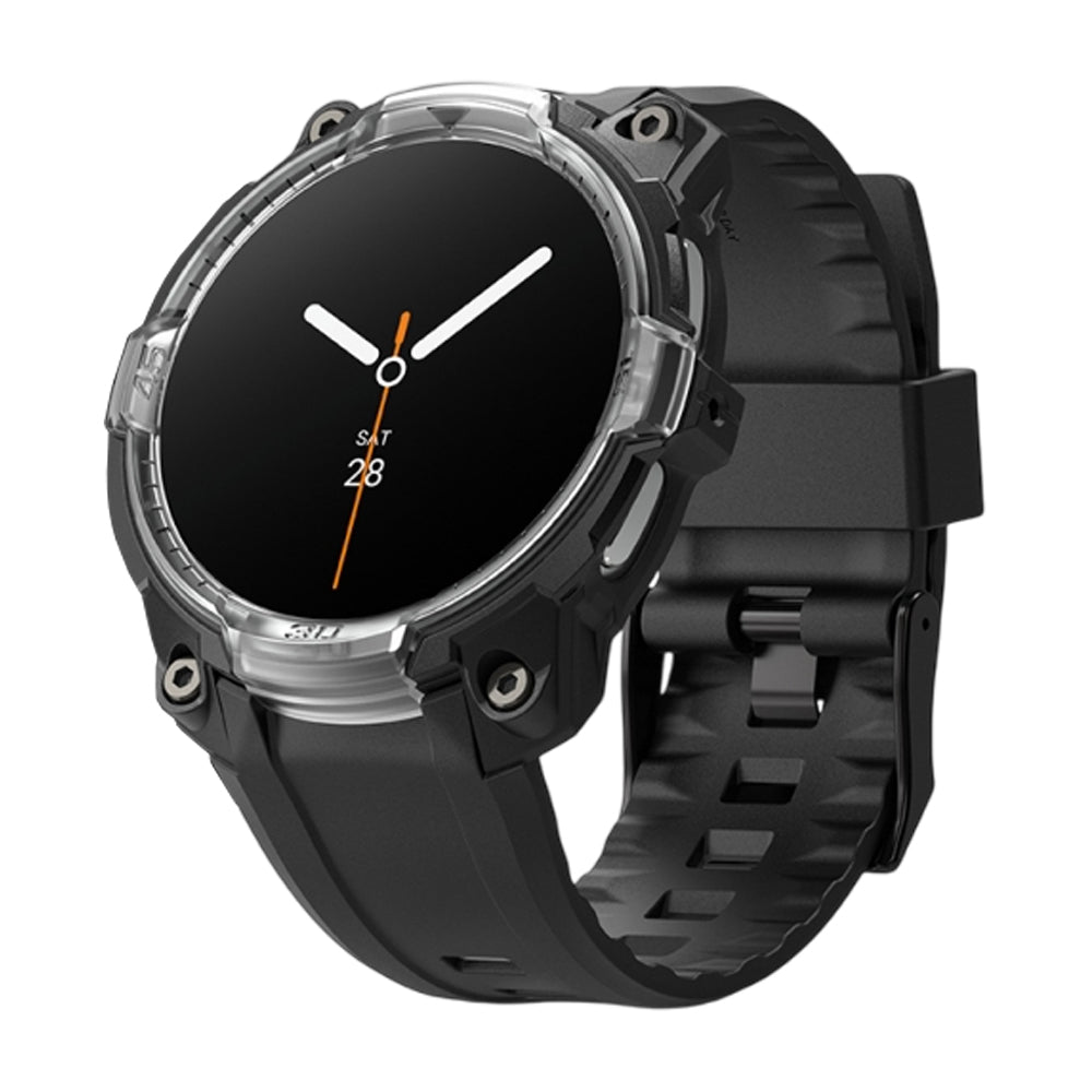 Coque Ringke Rugged Gear pour Samsung Galaxy Watch8 44mm, Noire Transparente