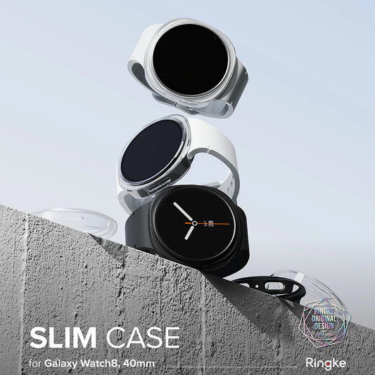 Coque Ringke Slim pour Samsung Galaxy Watch8 40mm, Lot de 2 pièces, Transparente