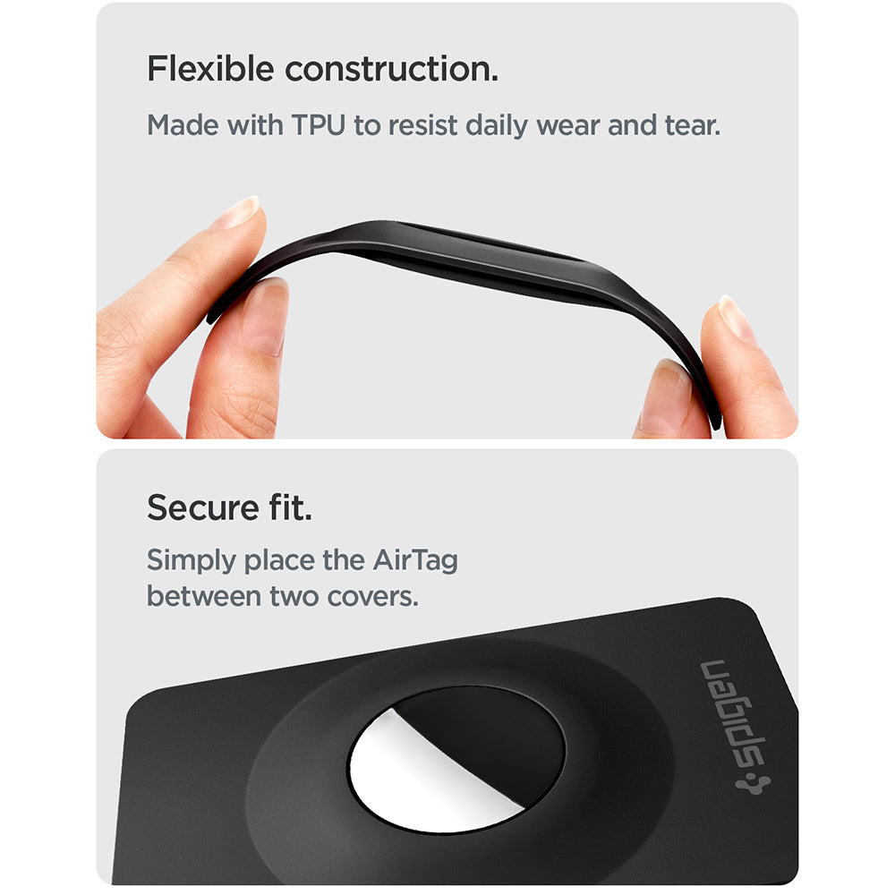 Coque Spigen Air Fit 2 pour Apple AirTag, Lot de 2 pièces, Noire ACS11199