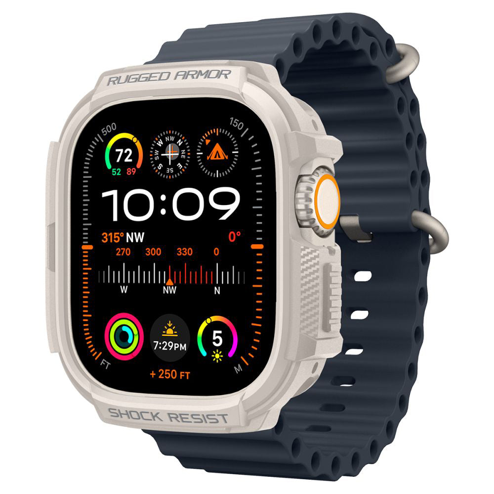 Housse Spigen Rugged Armor pour Apple Watch Ultra Series, Beige ACS07381