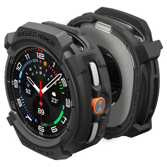 Housse Spigen Rugged Armor pour Samsung Galaxy Watch8 Classic, Noir Mat ACS10012