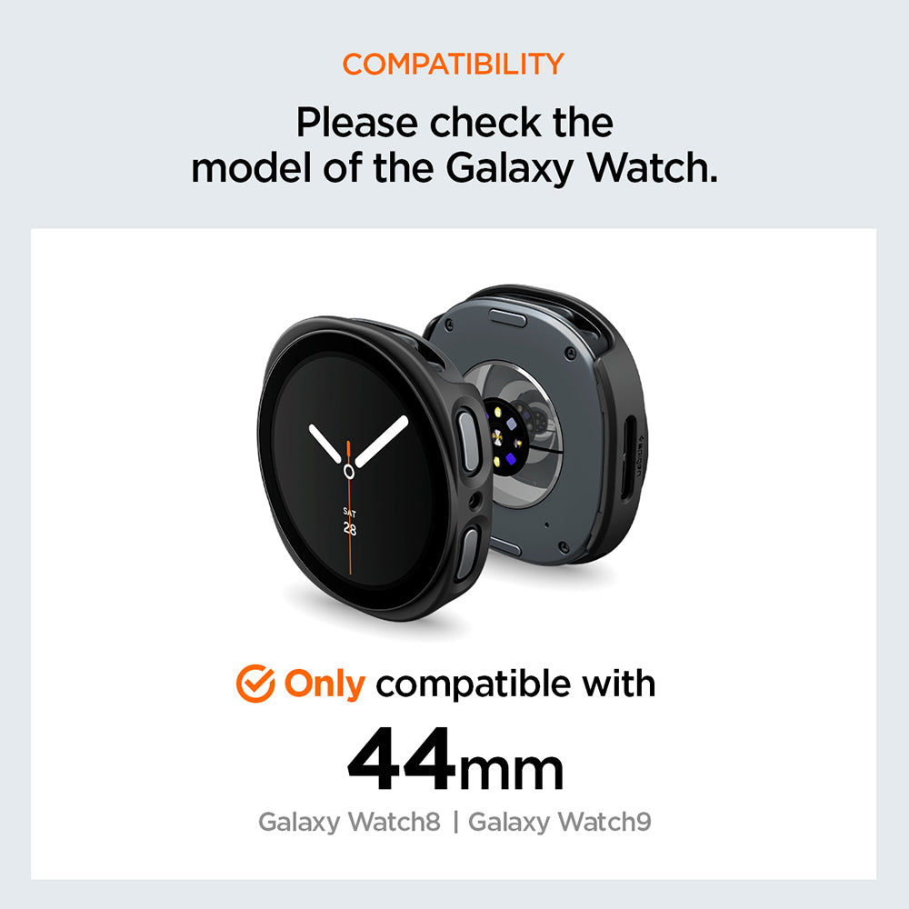 Coque Spigen Thin Fit 360 pour Samsung Galaxy Watch9 / Watch8 44mm, Noire ACS11601