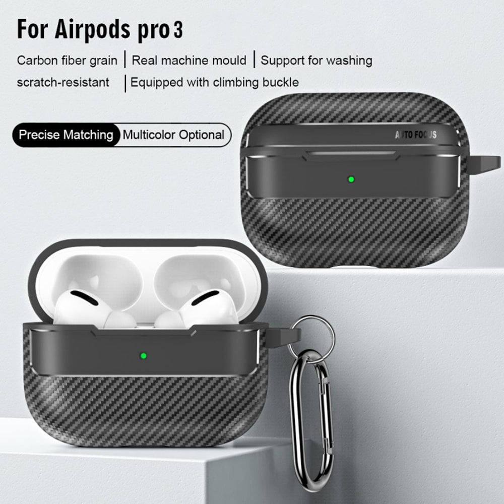 Étui Techsuit CarbonFiber pour Apple AirPods Pro 3, Noir