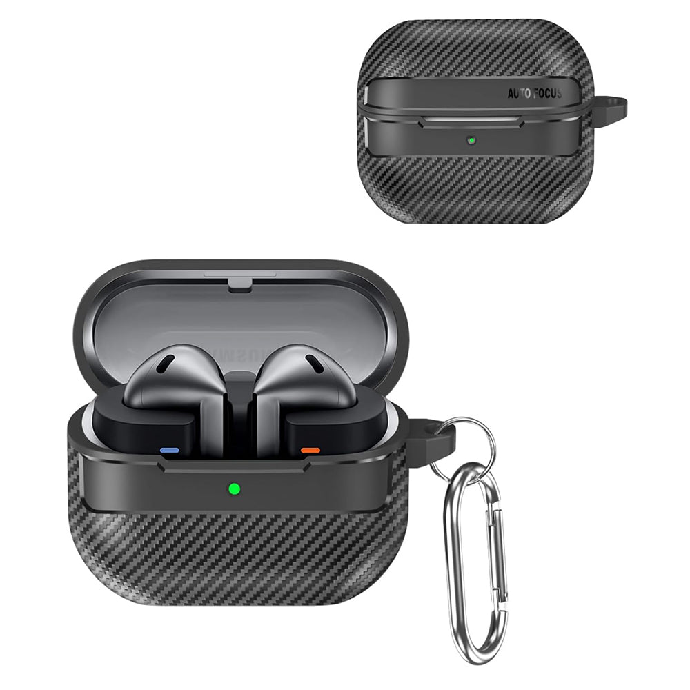 Coque Techsuit CarbonFiber pour Samsung Galaxy Buds3 FE / Buds3 Pro / Buds3, Noire
