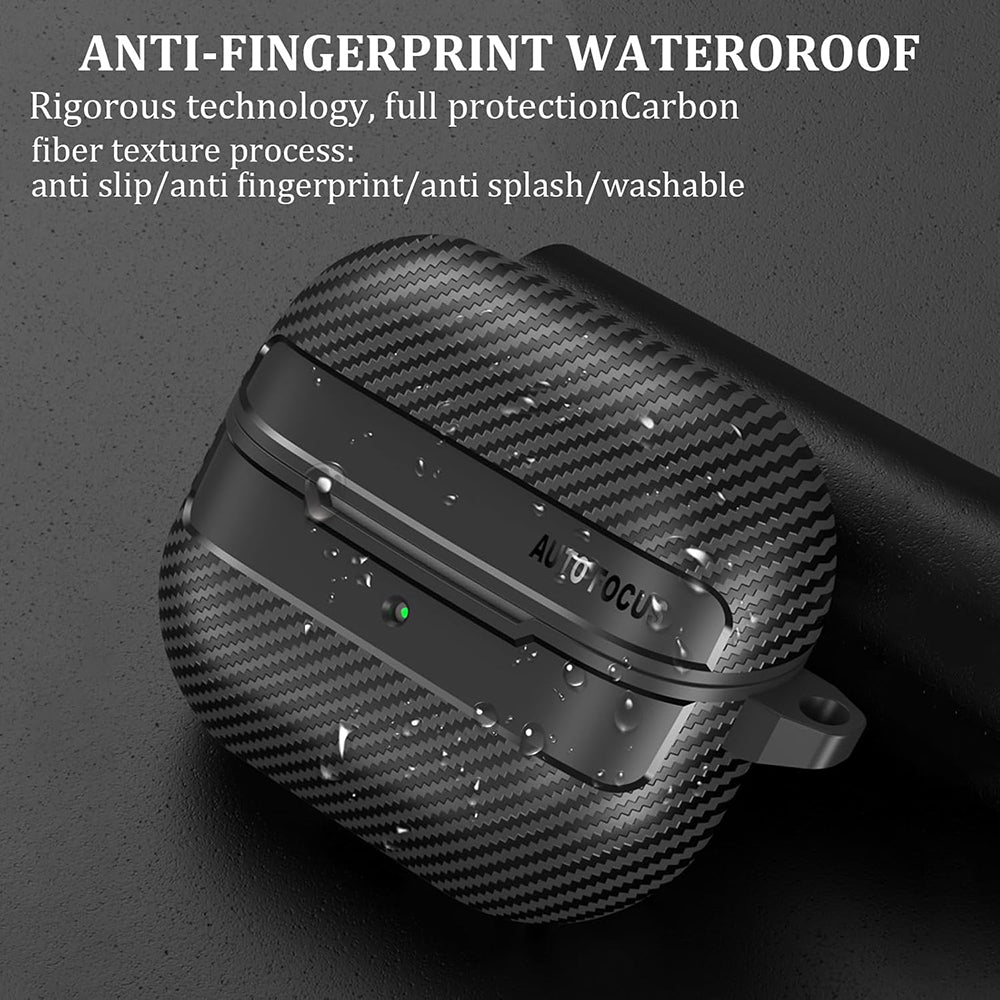 Coque Techsuit CarbonFiber pour Samsung Galaxy Buds3 FE / Buds3 Pro / Buds3, Noire