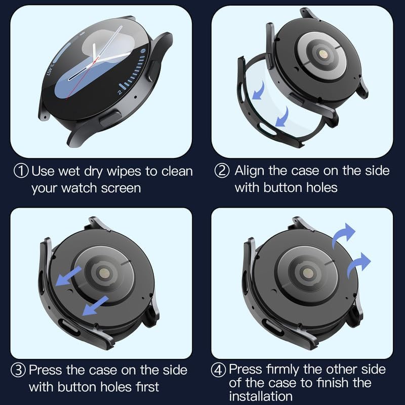 Coque Techsuit Defense360 Pro pour Samsung Galaxy Watch7 40mm, Noire