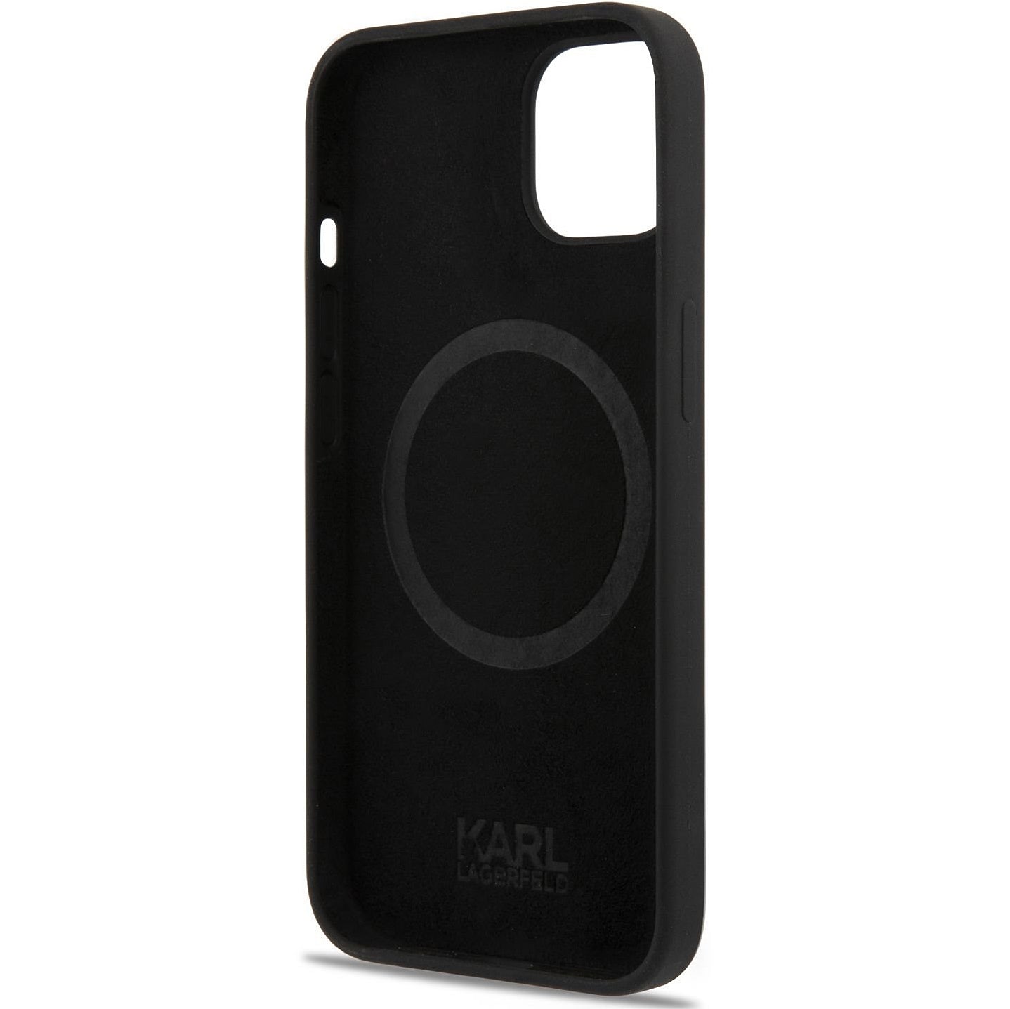 Étui MagSafe pour Apple iPhone 14 Plus, Karl Lagerfeld, Silicone Karl & Choupette, Noir