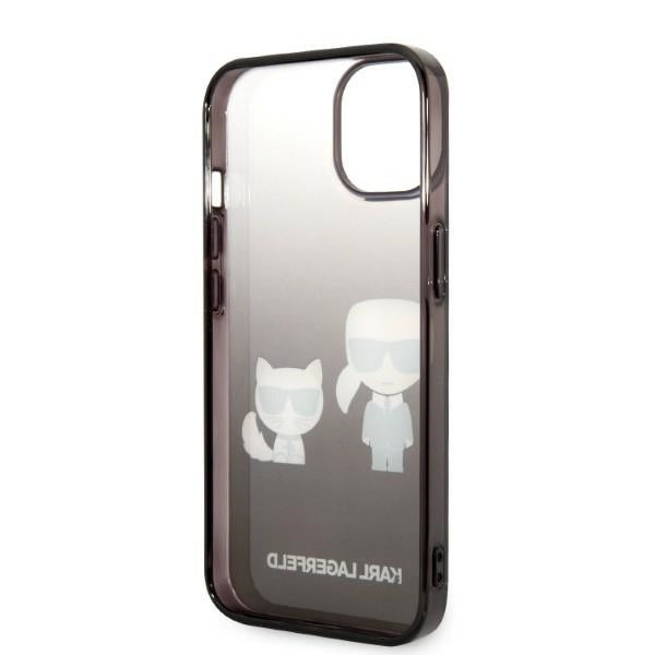 Étui pour Apple iPhone 14 Plus, Karl Lagerfeld, Gradient Karl & Choupette, Noir
