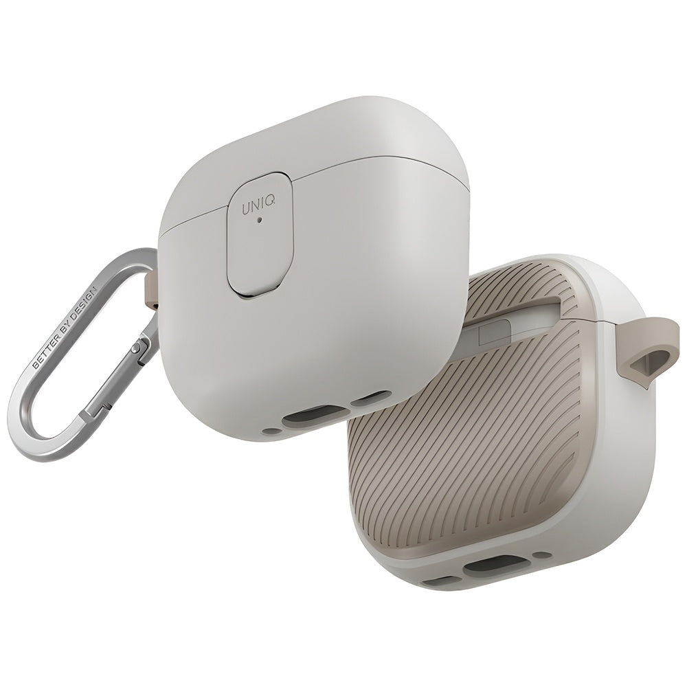 Étui UNIQ Clyde pour Apple AirPods 4, Gris Beige