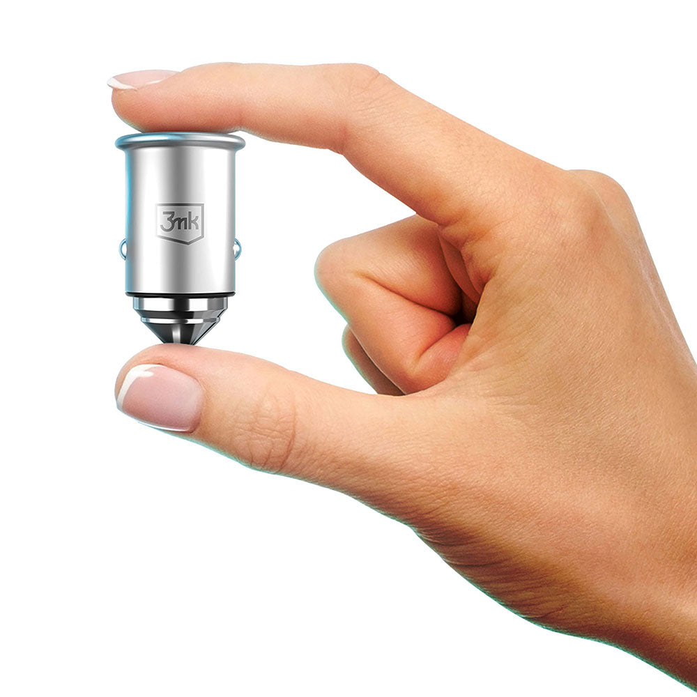 Chargeur de voiture 3MK Hyper, 45W, 3A, 1 x USB-A - 1 x USB-C, Argent