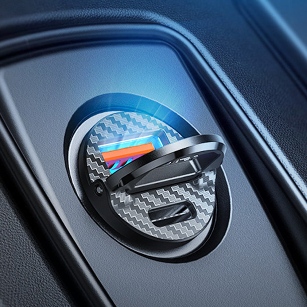 Chargeur de voiture Ainope, 30W, 5A, 1 x USB-A - 1 x USB-C, Noir