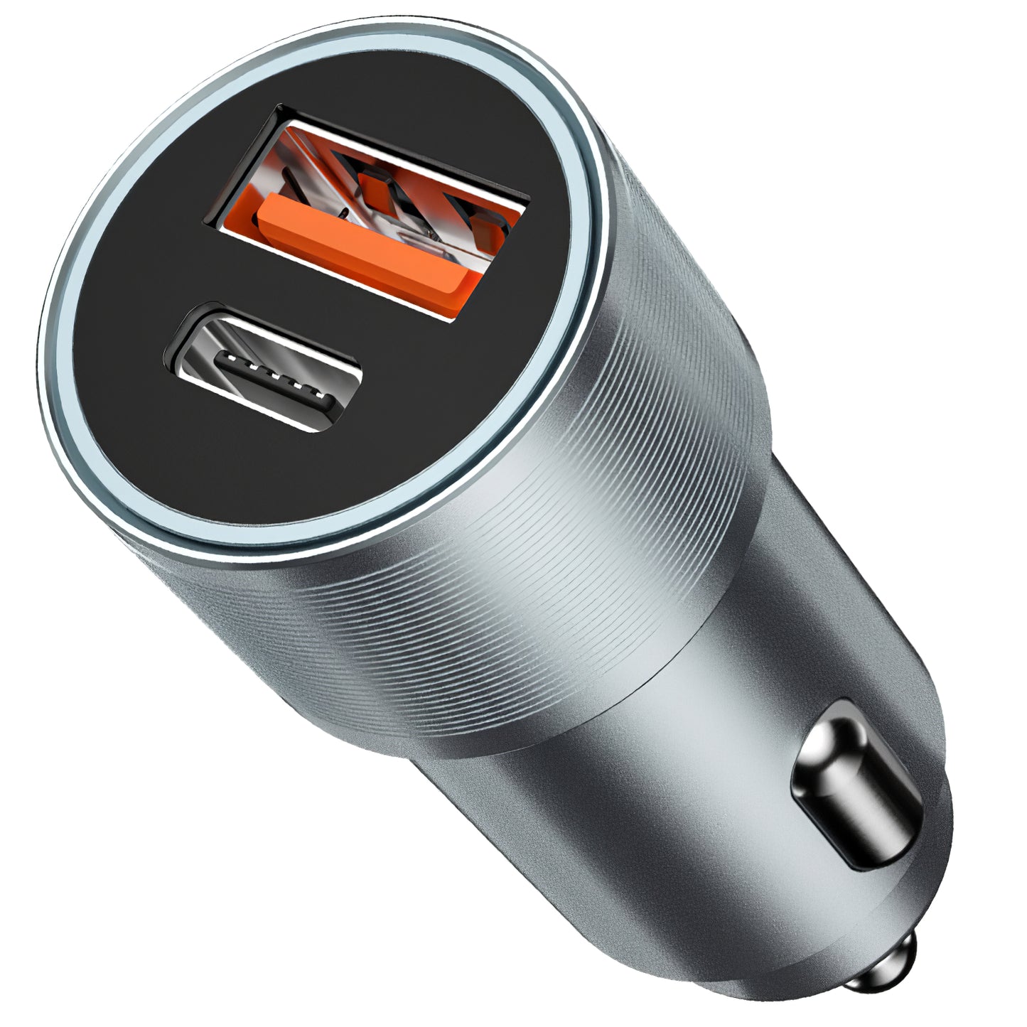 Chargeur de voiture BWOO BO-CC73, 38W, 3A, 1 x USB-A - 1 x USB-C, Argent