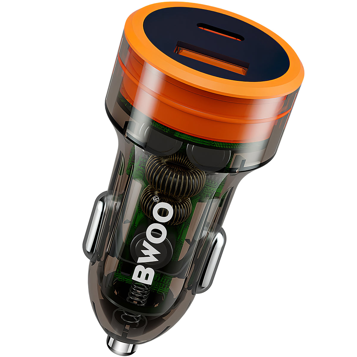 Chargeur de voiture BWOO BO-CC85, 38W, 3A, 1 x USB-A - 1 x USB-C, Noir