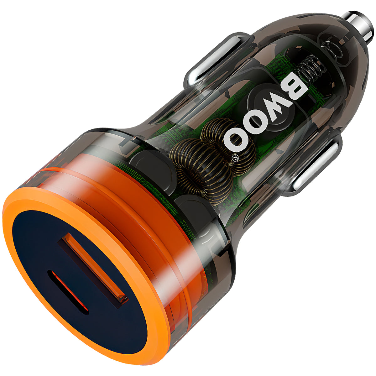 Chargeur de voiture BWOO BO-CC85, 38W, 3A, 1 x USB-A - 1 x USB-C, Noir