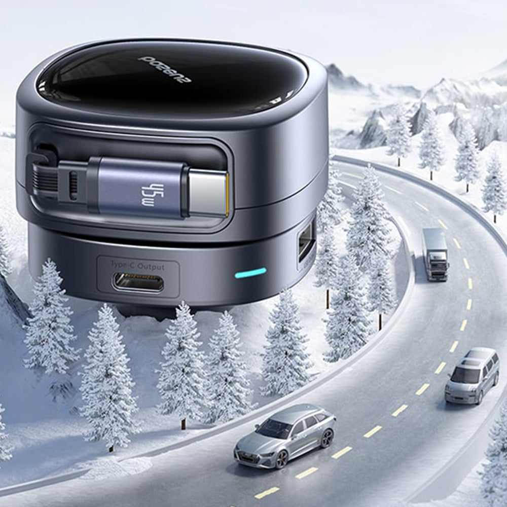 Chargeur de voiture avec câble USB-C Baseus PrimeTrip VR1, 60W, 3A, 1 x USB-A - 1 x USB-C, Noir C00069001121-00