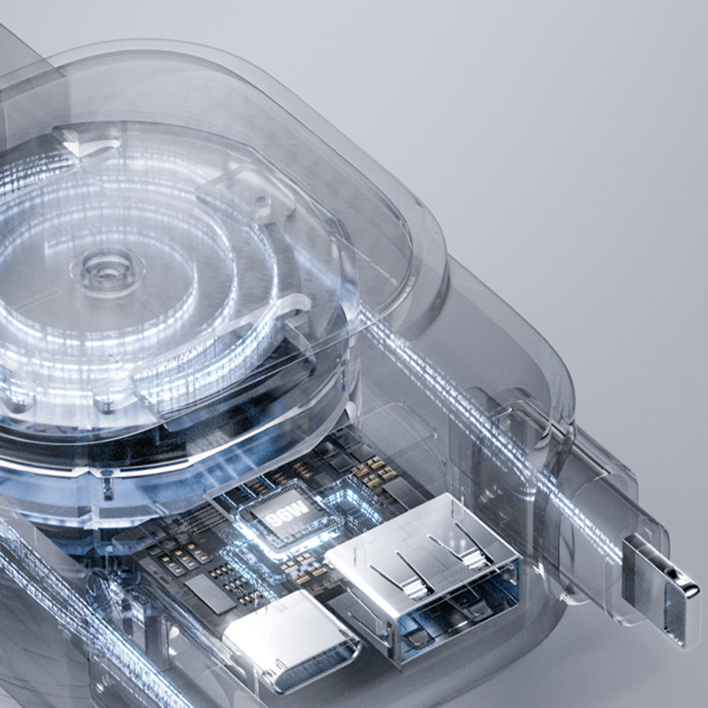 Chargeur de voiture avec câble USB-C / Lightning Lisen Display, 96W, 3A, 1 x USB-A - 1 x USB-C, Noir YL0224080017