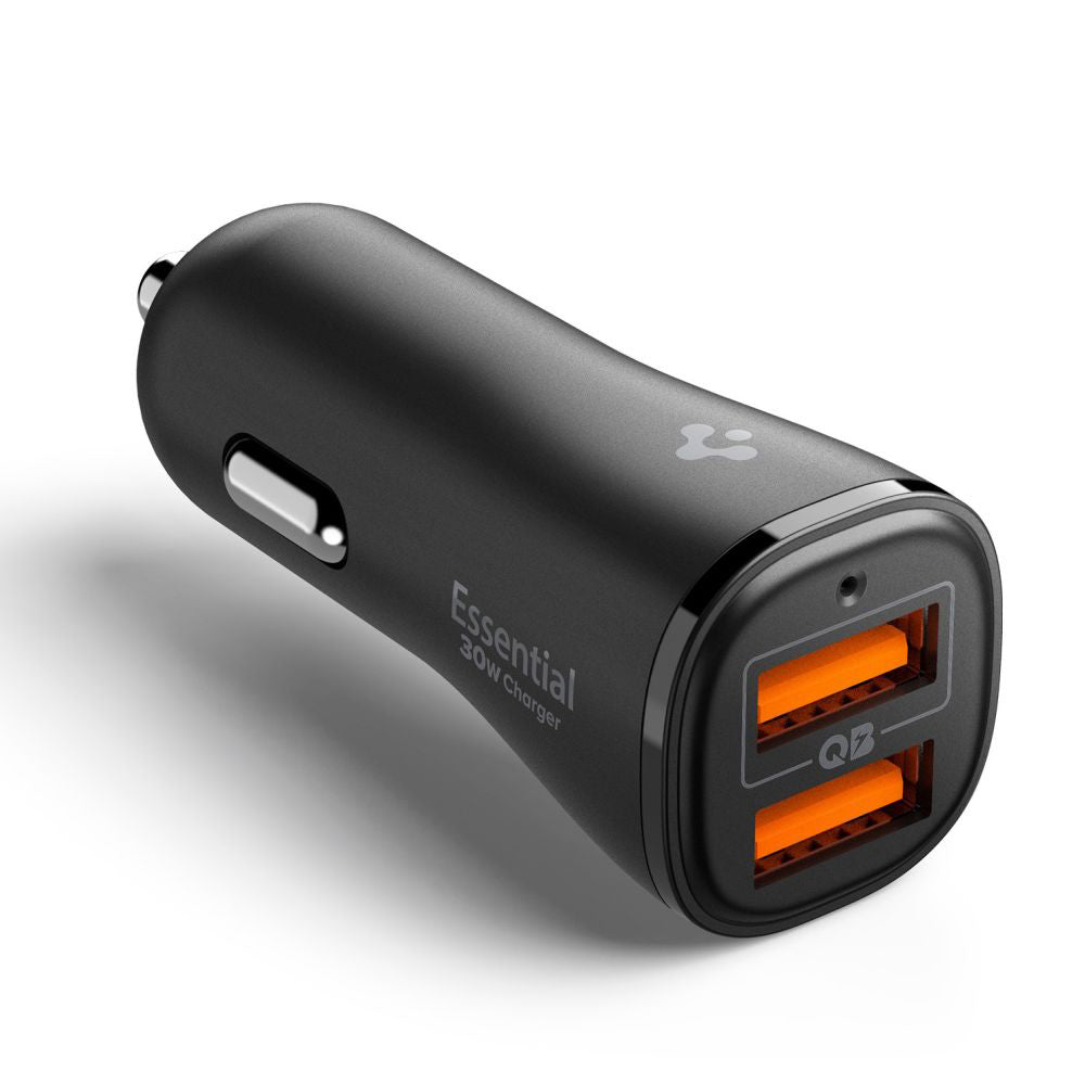 Chargeur de voiture Spigen EV302 Essential, 30W, 3A, 2 x USB-A, Noir ACP08700