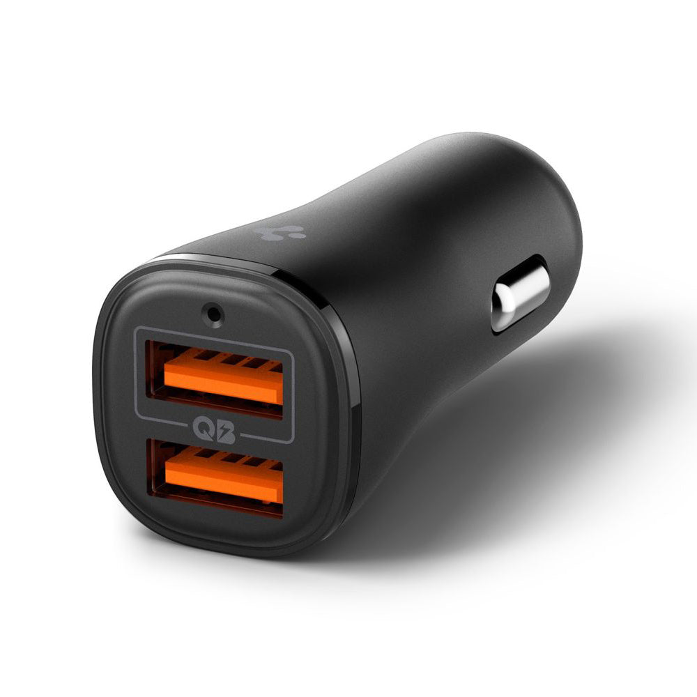 Chargeur de voiture Spigen EV302 Essential, 30W, 3A, 2 x USB-A, Noir ACP08700