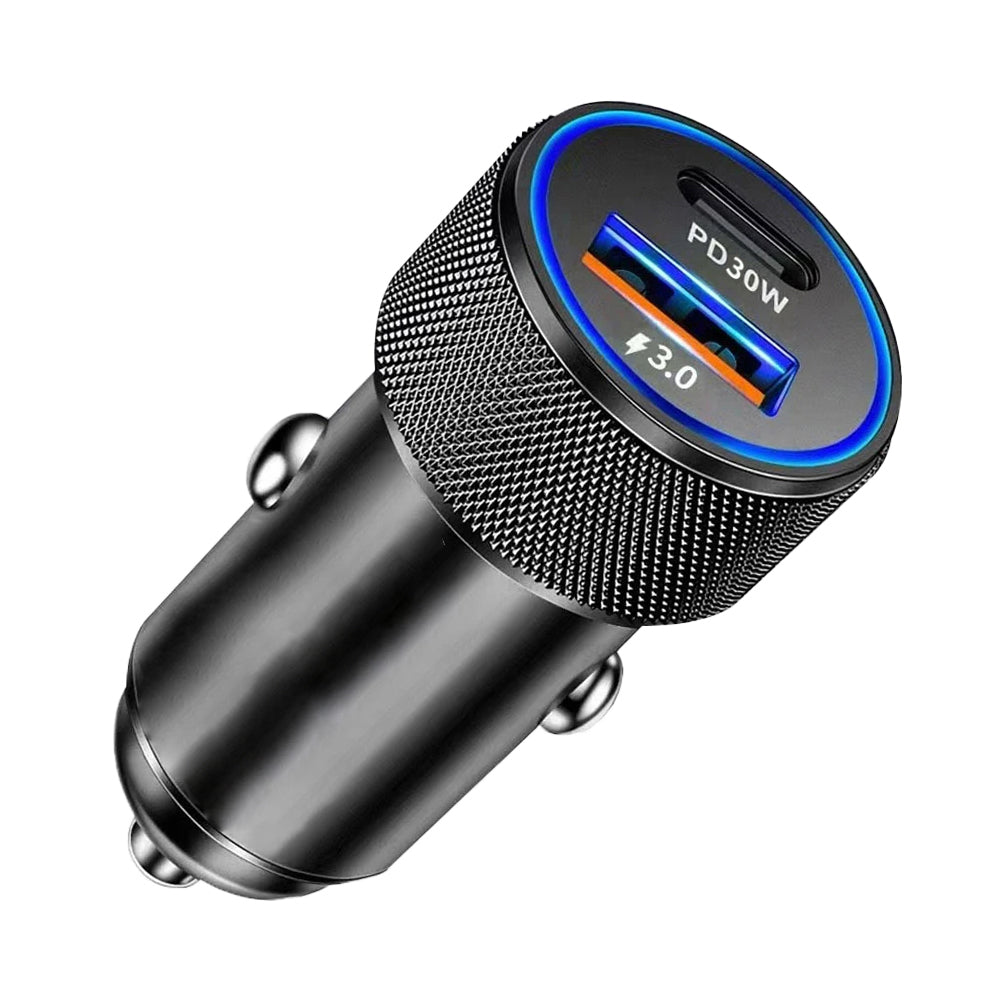 Chargeur Auto Techsuit C2 VoltDuo, 30W, 3A, 1 x USB-A - 1 x USB-C, Noir