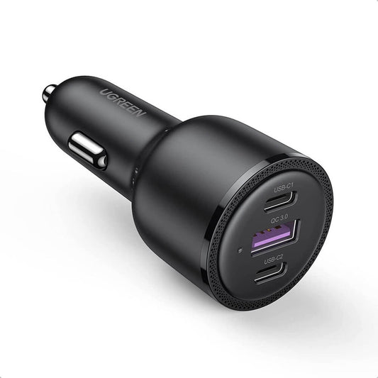 Chargeur de voiture UGREEN CD239, 69W, 3.25A, 1 x USB-A - 2 x USB-C, Noir