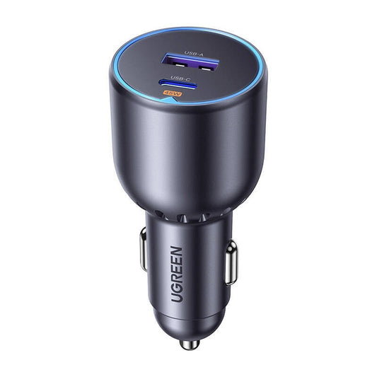 Chargeur de voiture UGREEN EC701, 63W, 3A, 1 x USB-A - 1 x USB-C, Noir