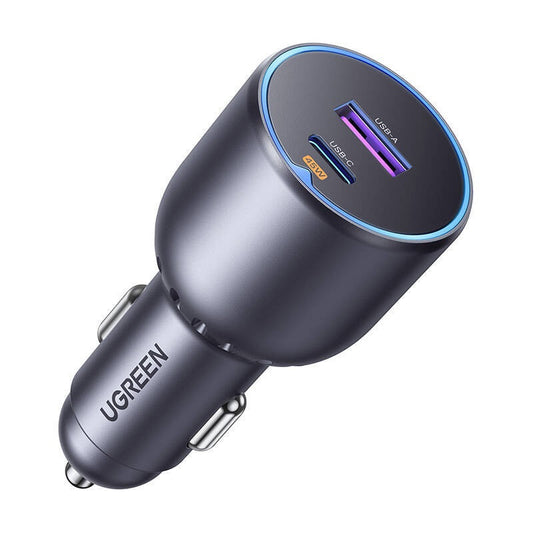 Chargeur de voiture UGREEN EC701, 63W, 3A, 1 x USB-A - 1 x USB-C, Noir