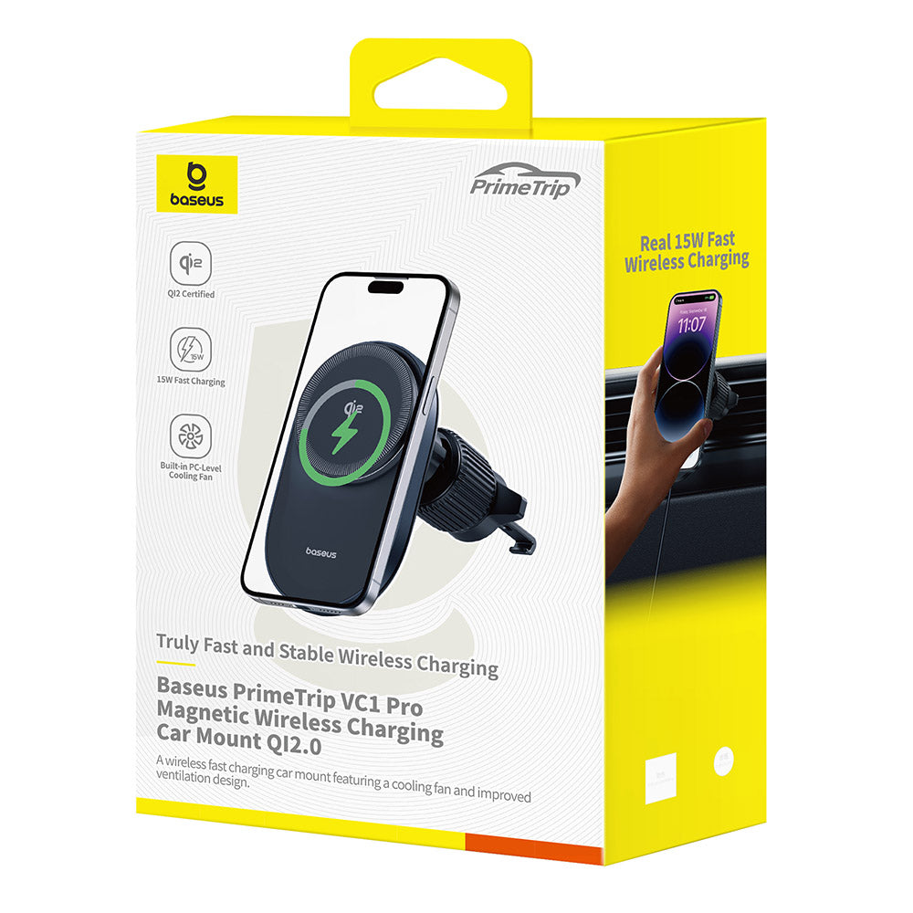 Chargeur Auto Sans Fil Baseus PrimeTrip VC1 Pro, 15W, 1.67A, Noir C40141000111-00