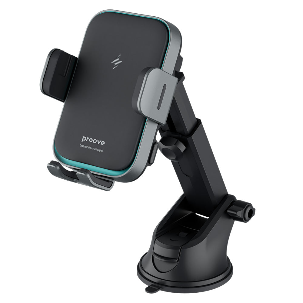 Chargeur Auto Sans Fil Proove Triple Clamp Pro, 15W, 1.67A, Gris WHTP15010004