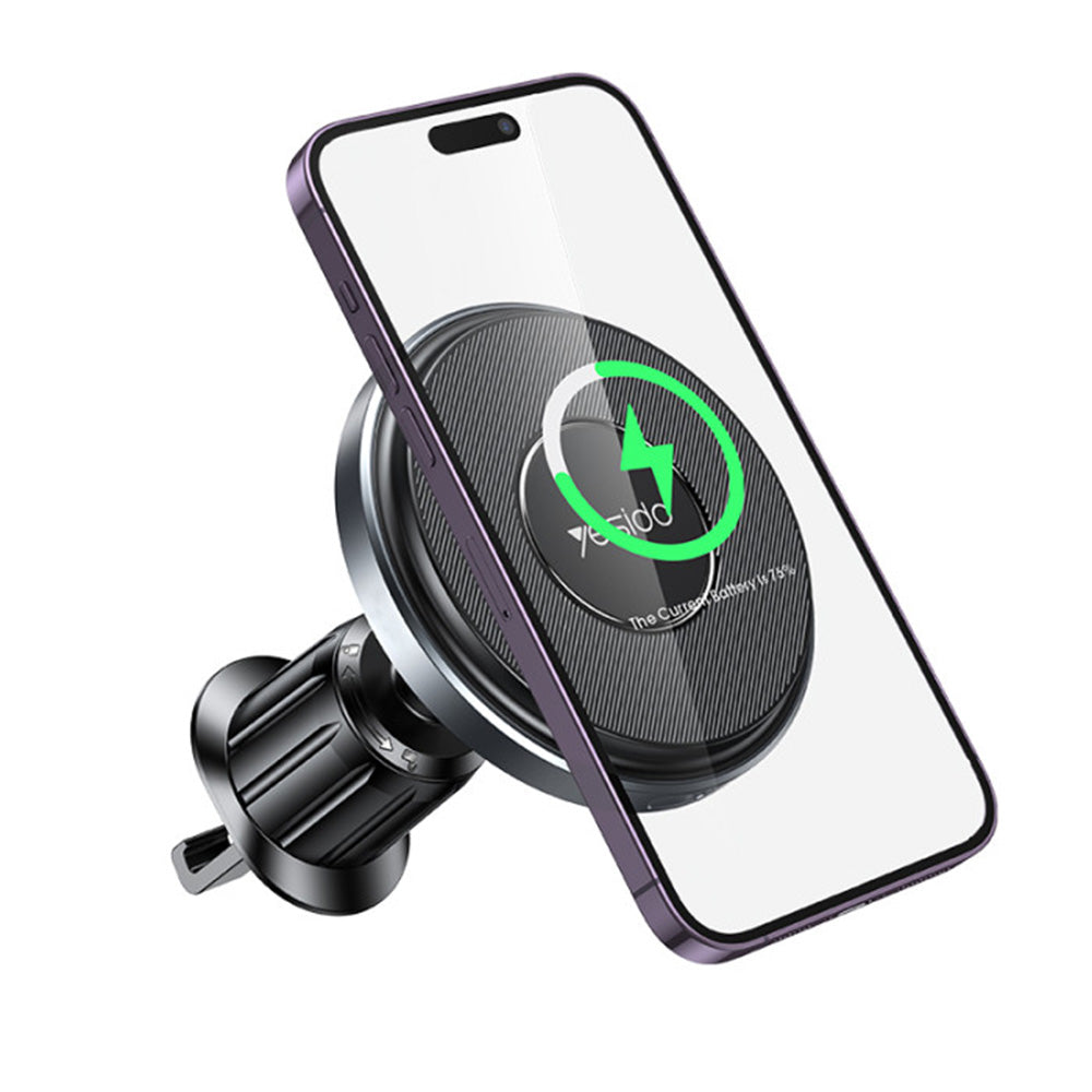 Chargeur Auto Sans Fil Yesido C190, 15W, 1.67A, Noir