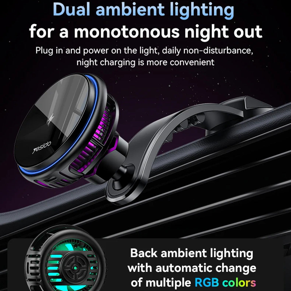 Chargeur Auto Sans Fil Yesido C311, 15W, 1.67A, Noir