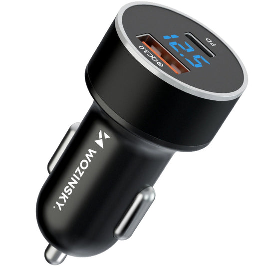 Car Charger WZK WDCCAC, 36W, 3A, 1 x USB-A - 1 x USB-C, Black