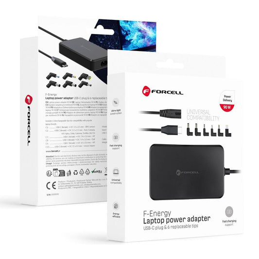 Chargeur Forcell F-Energy E856, 90W, Noir