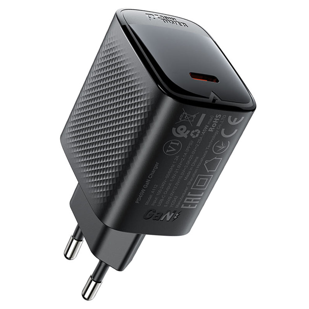 Chargeur réseau Acefast A112, 45W, 3A, 1 x USB-C, Noir