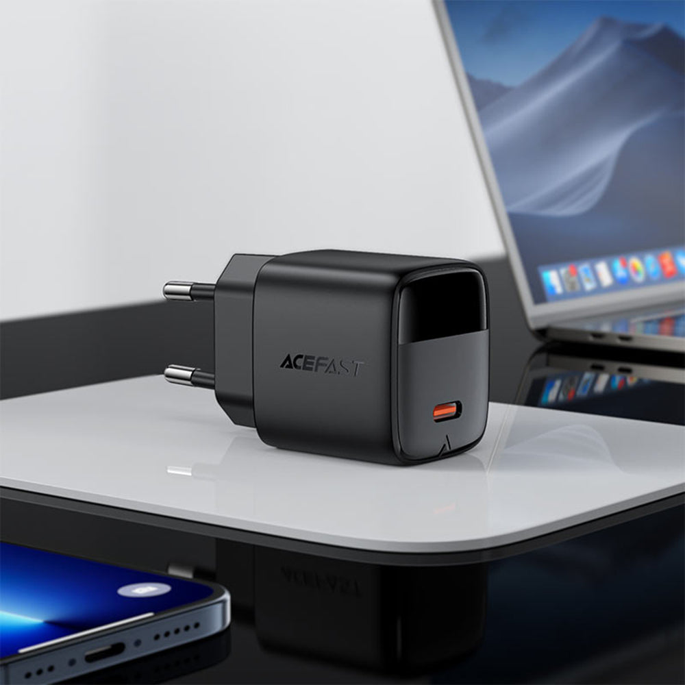 Acefast A113 Display Network Charger, 20W, 3A, 1 x USB-C, Black