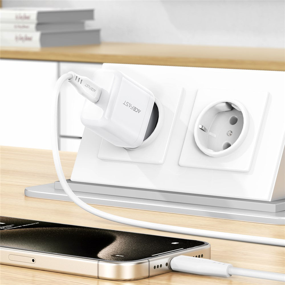 Chargeur réseau Acefast A130, 20W, 3A, 1 x USB-C, Blanc
