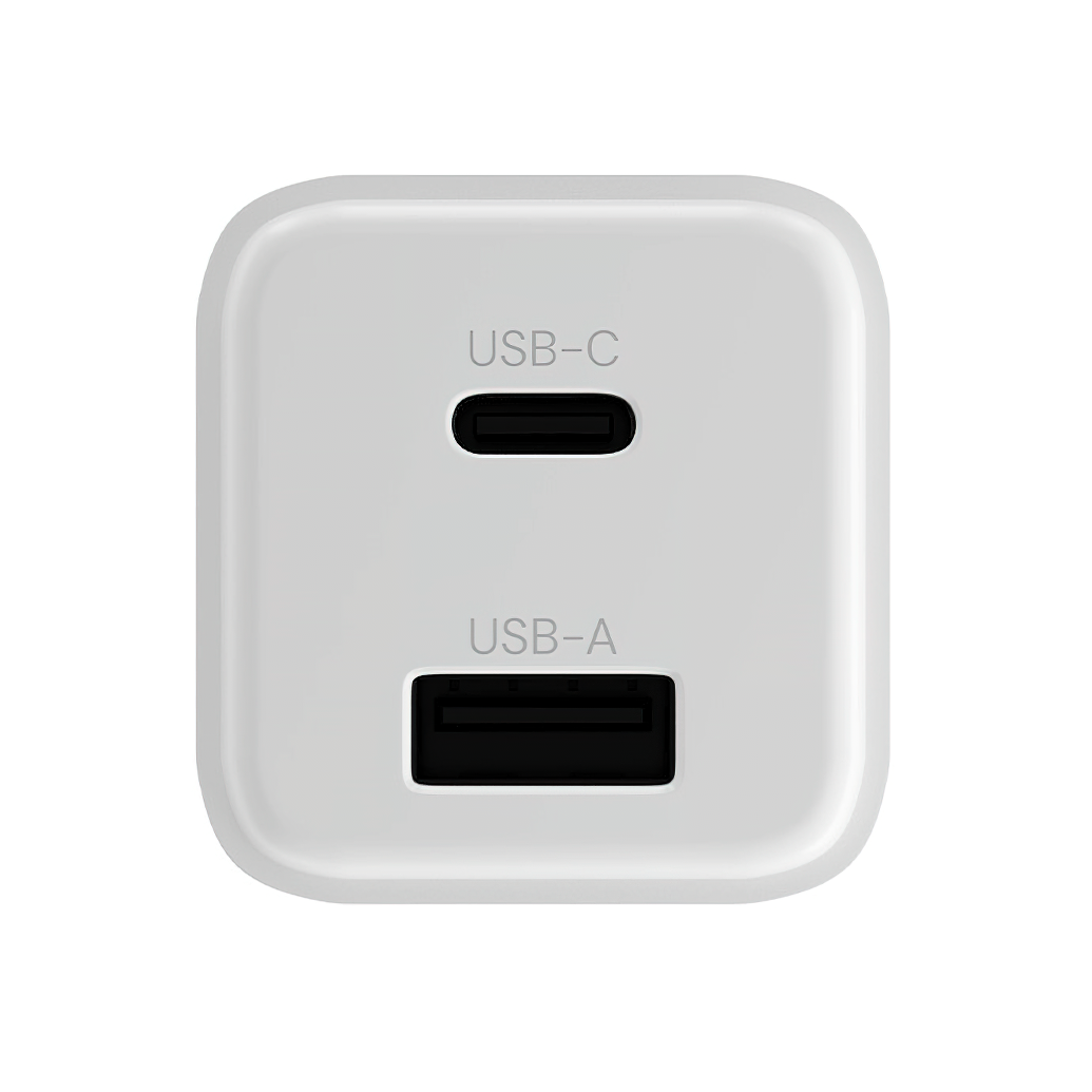 Chargeur Réseau Allity. ATC-01-30WAC Mini, 30W, 3A, 1 x USB-A - 1 x USB-C, Blanc.