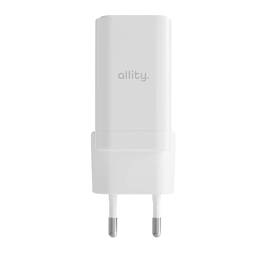 Chargeur Réseau Allity. ATC-01-45WCC Rapide, 45W, 3A, 1 x USB-A - 1 x USB-C, Blanc.